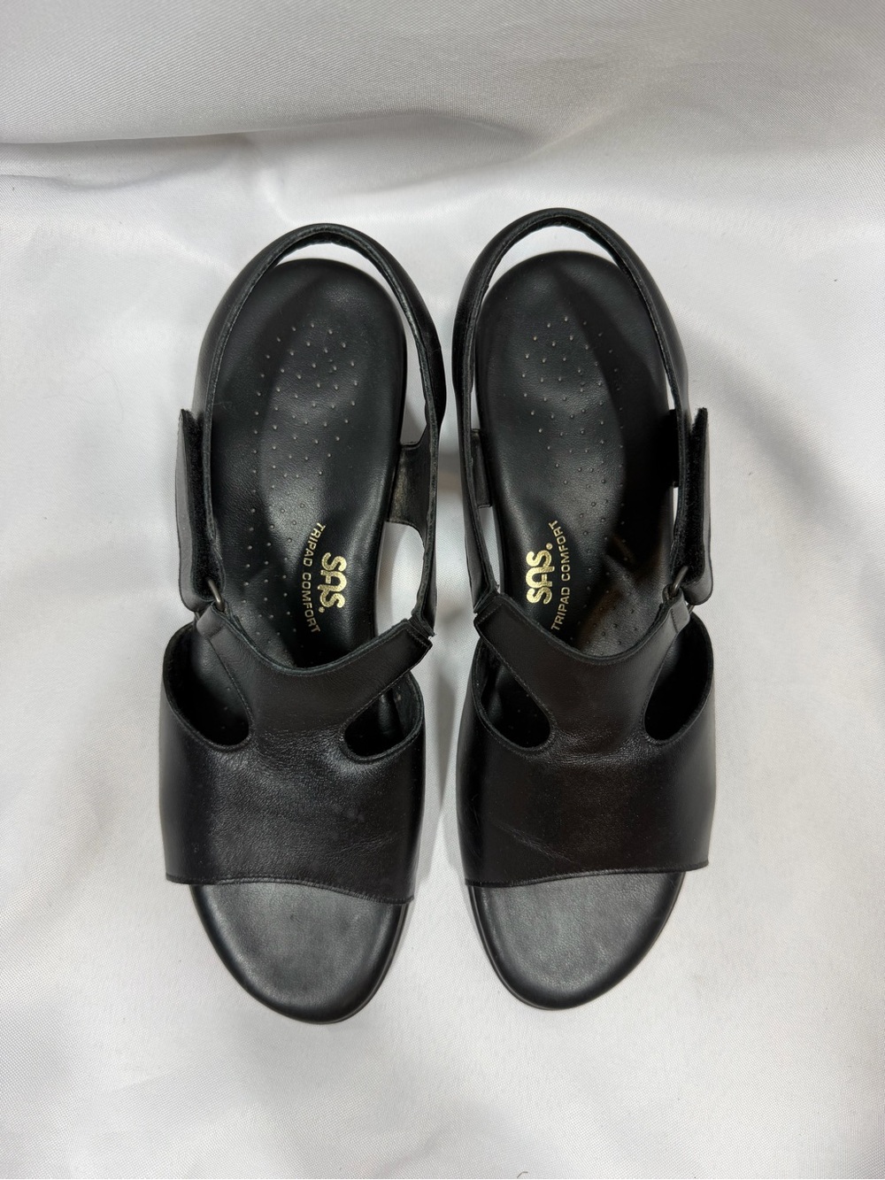 SAS | Suntimer Black Leather Sandals Shoes Open Toe Women's Size 10.5 M - Picture 4 of 10